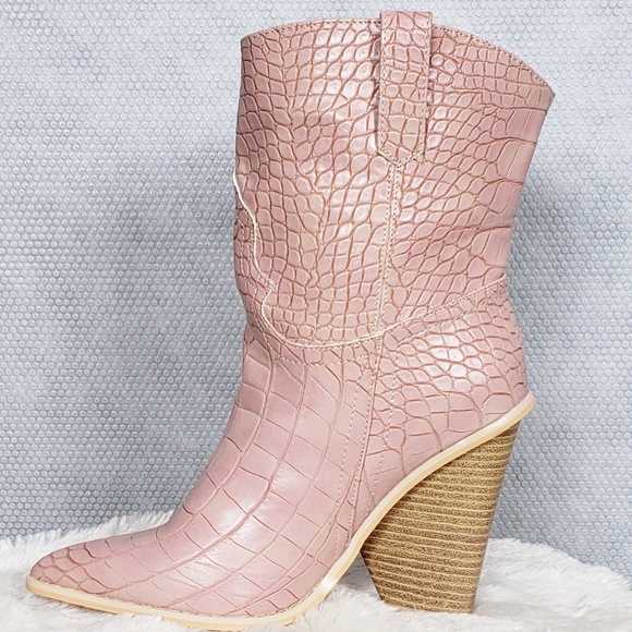 Mackin J Shoes - Mackin J Women Western Cowboy Wedge Boots Pink